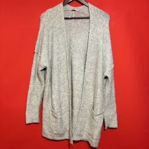 Free‎ People Women's Gray Open Front Cardigan Sweater Size M